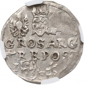 Zygmunt III Waza, Trojak 1597, Lublin - monogram Reysnera bez tarczy NGC MS63