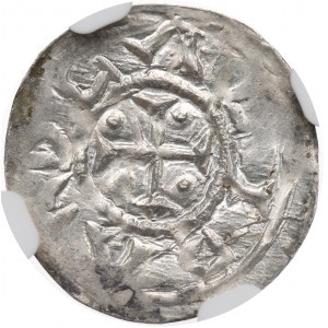 Boleslaw III. von Wrymouth, Denar, Krakau - Fürst und Bischof NGC MS64