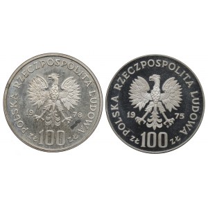 Poľská ľudová republika, sada 100 zlotých 1975 a 1978