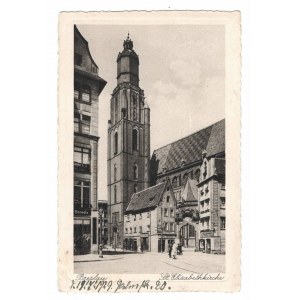 Vroclavská pohľadnica Kostol svätej Alžbety, 1929.