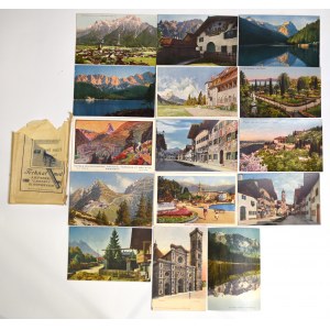 Switzerland and Italy, Set of postcards with envelope, early. 20th c.