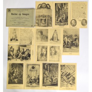 Francja, zestaw pocztówek w pamiątkowej kopertce, pocz. XX w.