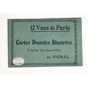 Francja, Zestaw pocztówek 12 widoków Paryża w dedykowanej kopertce, pocz. XX w.