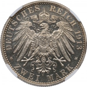 Germany, Preussen, 3 mark 1913 - 25 years of Wilhelm II reign - NGC Proof Det.
