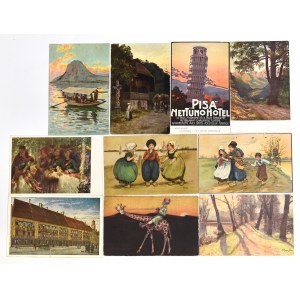 Italy and Germany, Set of color postcards, early 20th century.