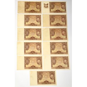 Poland, Second Republic, set of 100 zloty banknotes