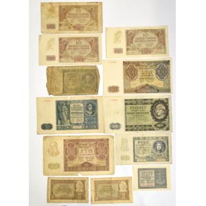 Polska, II RP, zestaw banknotów