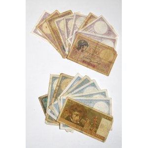 Francja, Zestaw banknotów (17 egzemplarzy)