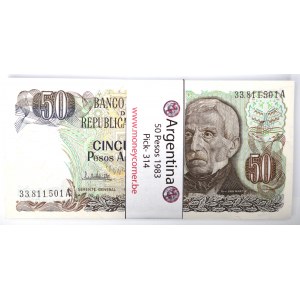Argentina, bankovní balík 50 pesos 1983