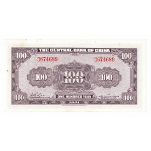 Chiny, 100 Yuan 1941