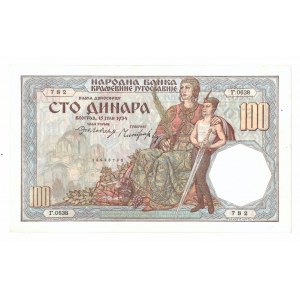 Jugoslavia, 1000 dinars 1941 and 100 dinars 1929