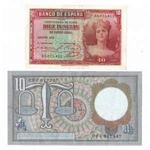 Spanien, 10 Pesos 1935, Niederlande 10 Gulden 1953