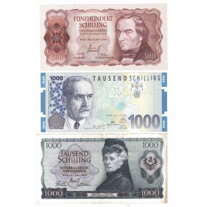Rakúsko, 500, 1000 šilingov