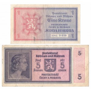 Čechy a Morava, 1, 5 korún 1940