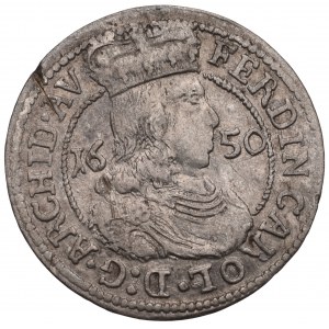 Rakúsko, regent Ferdinand Karol, 3 krajcars 1650, Hall