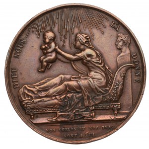 Francúzsko, Ľudovít XVIII, medaila na pamiatku narodenia Henricha V.