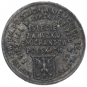 II RP, Medaille zum 15-jährigen Bestehen des Verbandes der polnischen Emigranten in Deutschland 1939