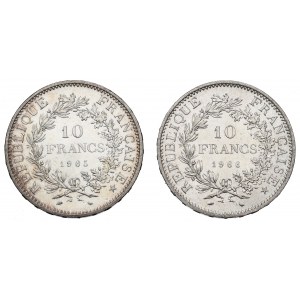 Francúzsko, sada 10 frankov 1965-66
