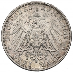 Allemagne, Baden, 3 marques 1912