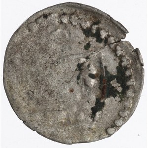 Ludwik Węgierski, Denarius without date, Cracow - O over the shield