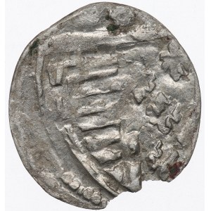 Ludwik Węgierski, Denarius without date, Cracow - O over the shield