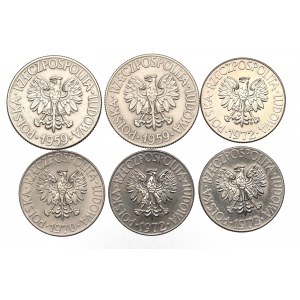 PRL, Zestaw 10 złotych Kościuszko 1959-73