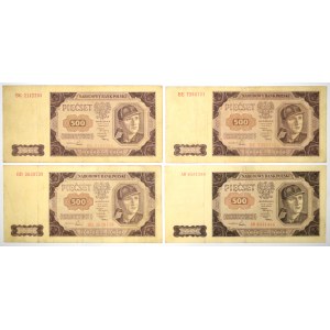 People's Republic of Poland, 500 gold 1948 set of 4 pieces (various series)