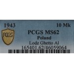 Litzmannstadt Ghetto, 10 mark 1943 - PCGS MS62