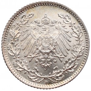 Německo, 1/2 značky 1915 D, Mnichov