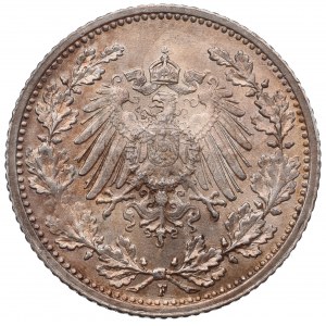 Nemecko, 1/2 značky 1915 F, Stuttgart