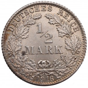 Niemcy, 1/2 marki 1916 D, Monachium
