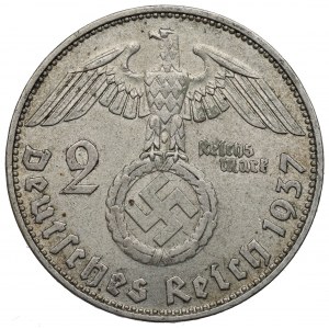 III Reich, 2 mark 1937 Hindenburg D - Double die !