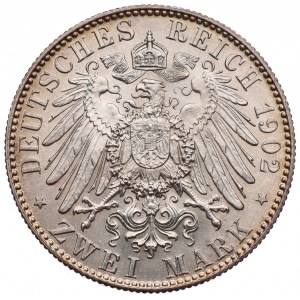 Deutschland, Sachsen, 2 Mark 1902 - Tod des Königs