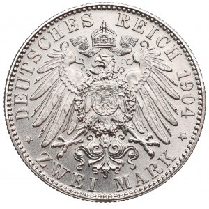 Niemcy, Saksonia, 2 marki 1904 - śmierć króla
