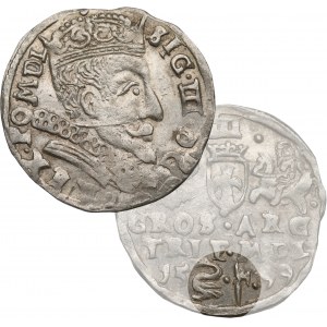 Sigismund III Vasa, Trojak 1599, Vilnius - Schwan und Hakenwappen - RARE