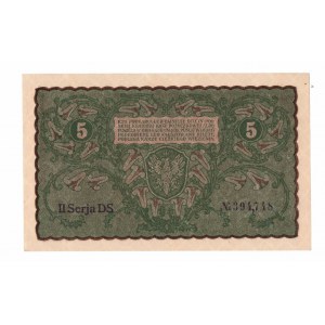 II RP, 5 Polish marks 1919 II SERJA DS