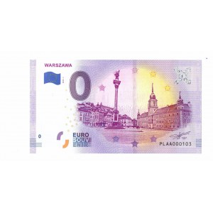 0 Euro bankovka Varšava - nízke číslo!