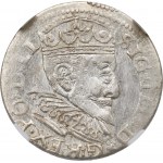 Zygmunt III Waza, Trojak 1595, Ryga - NGC MS63