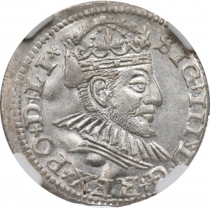 Sigismund III. Vasa, Trojak 1590, Riga - NGC MS64