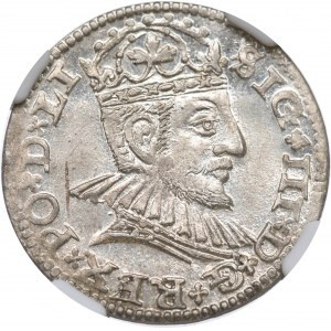Sigismund III. Vasa, Trojak 1590, Riga - NGC MS63
