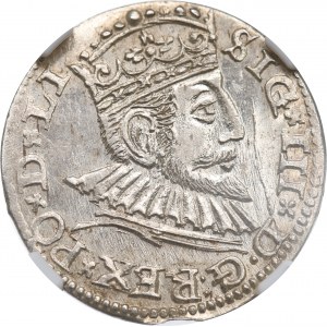 Sigismund III. Vasa, Trojak 1592, Riga - NGC MS62