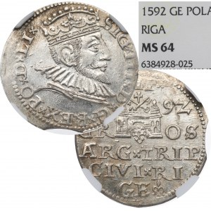 Sigismund III, 3 groschen 1595, Riga