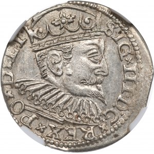 Sigismund III. Vasa, Trojak 1597, Riga - NGC MS62