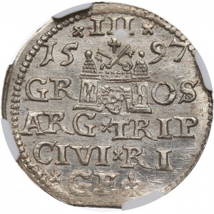 Sigismund III, 3 groschen 1595, Riga