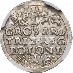 Žigmund III Vasa, Trojak 1591, Poznaň - NGC MS63