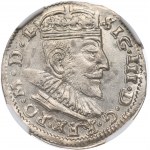 Sigismund III, 3 groschen 1592, Vilnius - NGC MS63