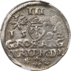 Zikmund III Vasa, Trojak 1592, Vilnius - Vzácné - NGC MS65