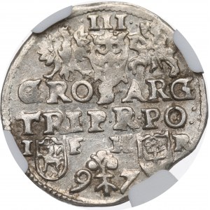 Sigismund III Vasa, 3 groschen 1597, Posen - NGC MS62