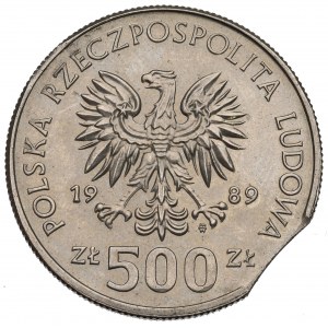 PRL, 500 złotych 1989 Władysław II Jagiełło - destrukt