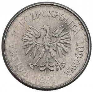 PRL, 1 złoty 1987 - destrukt